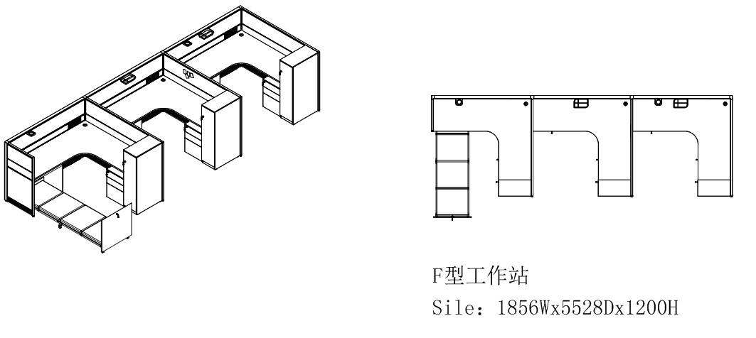 屏風(fēng)辦公桌-PFZ-01